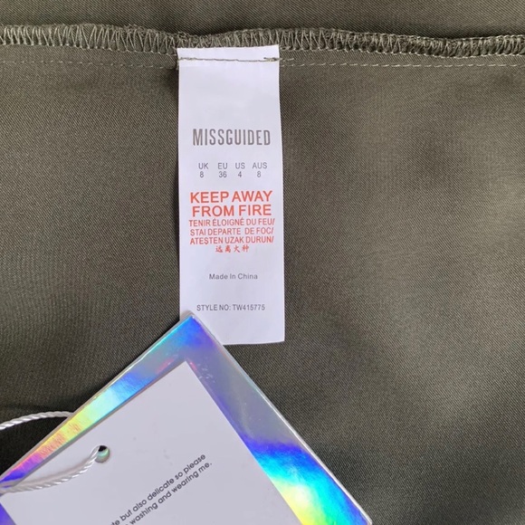 Missguided  Cami Top With  Lace Bralet Dark Green Khaki Strappy Sleeveless UK  8 - Picture 8 of 13